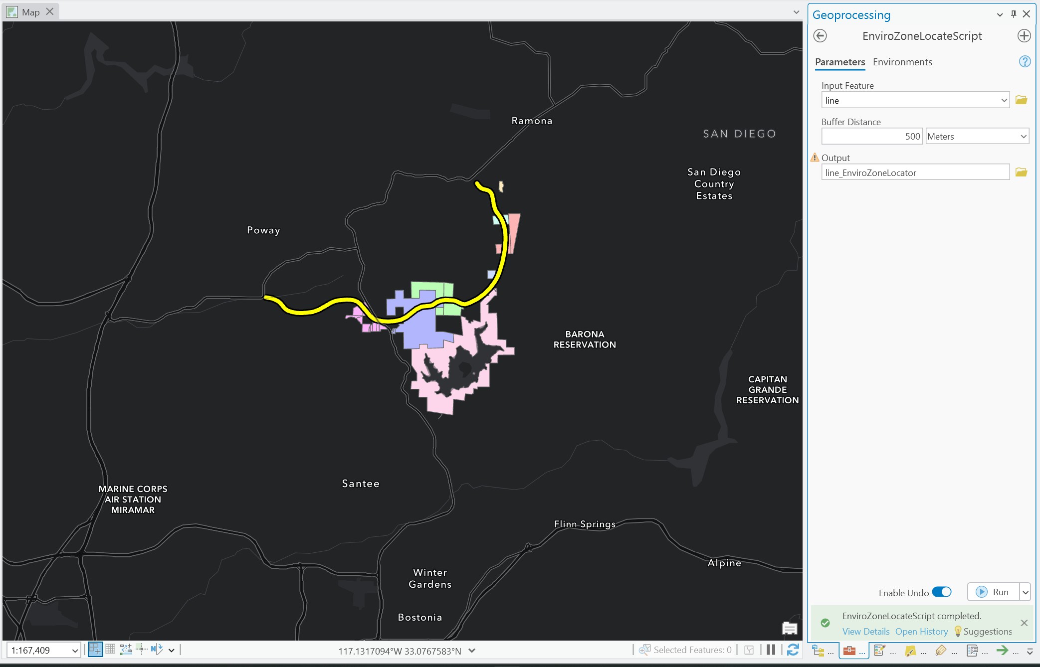 EnviroZoneLocate tool screenshot