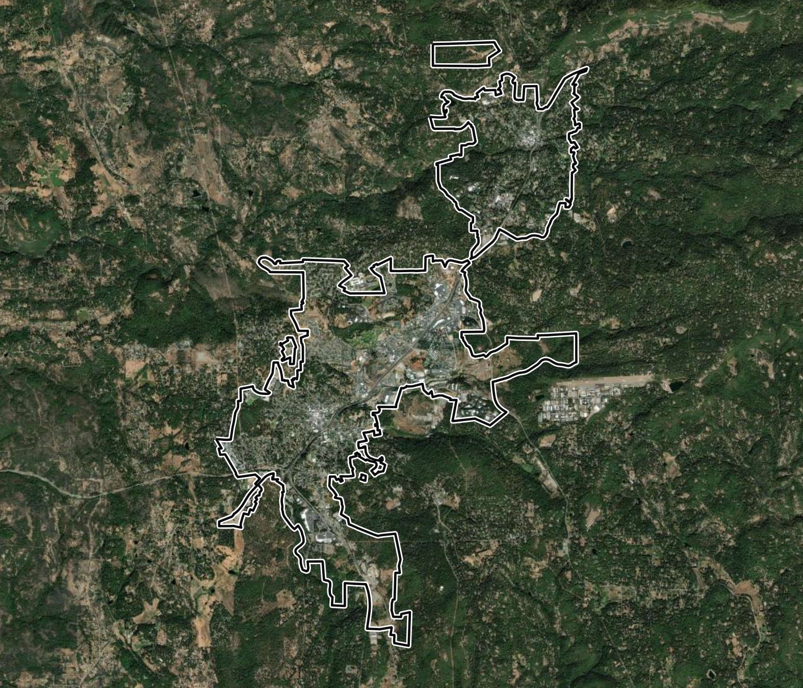 Satellite view of the study area